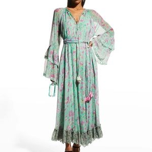 Hemant & Nandita Chiffon Midi Dress With Tie Up Belt